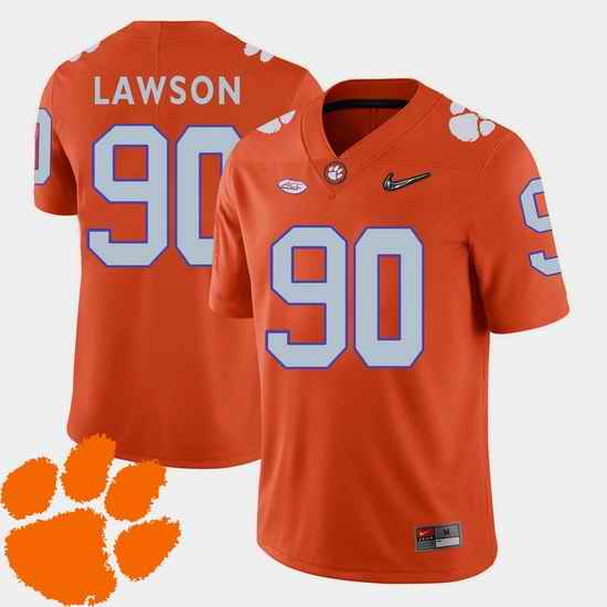 Men Clemson Tigers Shaq Lawson Orange College Football Acc 2018 Jersey